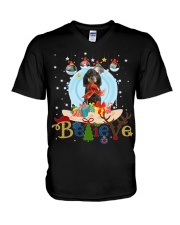 Black and Tan Coonhound-CS4082-Believe-V2 V-Neck T-Shirt tile