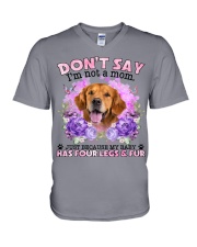Golden Retriever-CS4086-Don't Say-V2 V-Neck T-Shirt tile