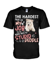 Samoyed-CS3135-The Hardest V-Neck T-Shirt tile