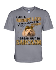 Cavapoo-CS2949-Grumpy Lady V-Neck T-Shirt tile