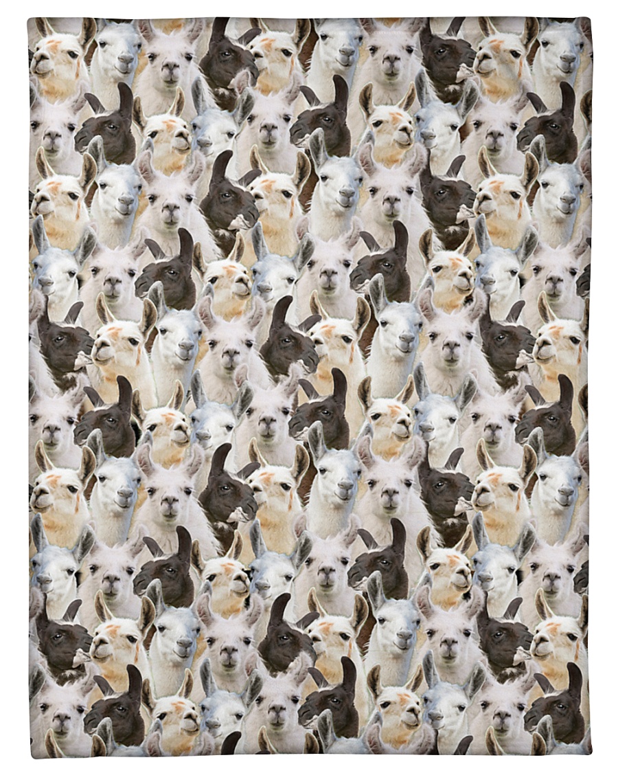 Llama Full Face Small Fleece Blanket - 30" x 40"