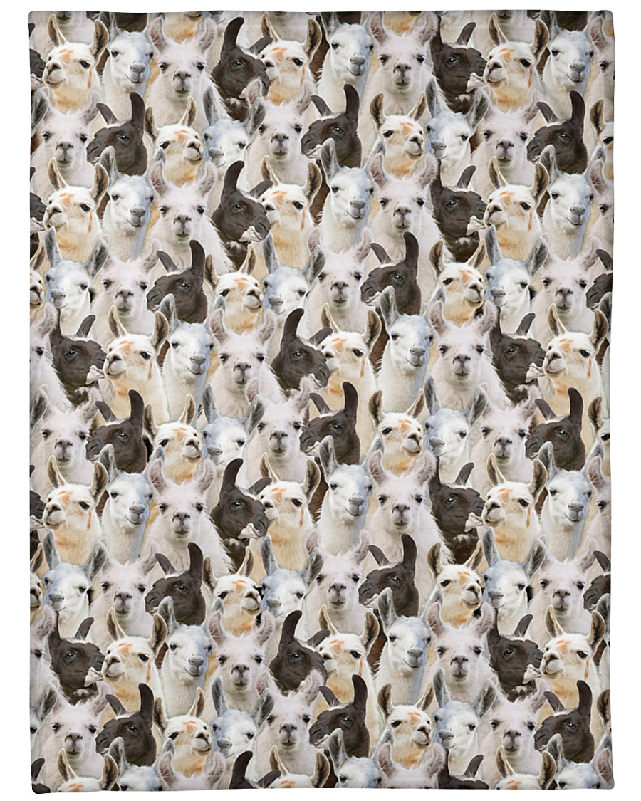 Llama Full Face Large Fleece Blanket - 60" x 80"