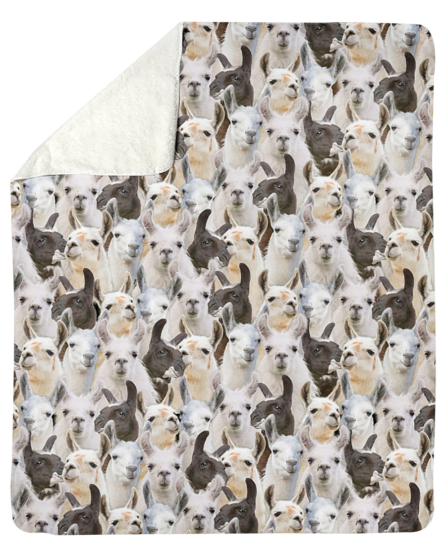 Llama Full Face Sherpa Fleece Blanket - 50" x 60"