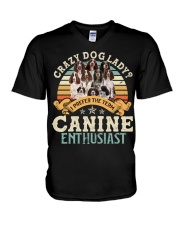 English Springer Spaniel-CS2593-Crazy Dog Lady V-Neck T-Shirt tile
