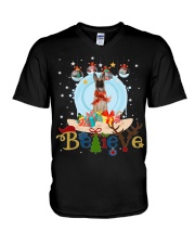 Belgian Shepherd-CS4082-Believe-V2 V-Neck T-Shirt tile
