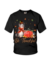 Blue Merle Collie-CS3570-Be Thankful Youth T-Shirt tile