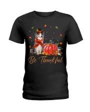 Blue Merle Collie-CS3570-Be Thankful Ladies T-Shirt tile