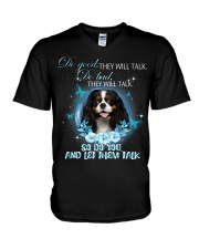 Cavalier King Charles Spaniel-CS3368-They Will Talk V-Neck T-Shirt tile