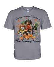 Dachshund 3-CS3299-Everyone Must V-Neck T-Shirt tile