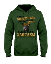Australian Kelpie-CS2949-Grumpy Lady Hooded Sweatshirt tile