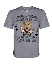 Airedale Terrier-NT127-For A Bad Day V-Neck T-Shirt tile