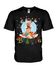 English Setter-CS4082-Believe-V2 V-Neck T-Shirt tile