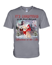 Chihuahua 2-CS3767-It's Christmas V-Neck T-Shirt tile