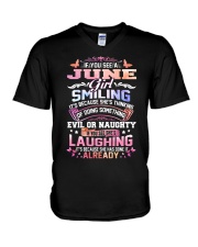MONTH GIRL-6 V-Neck T-Shirt thumbnail