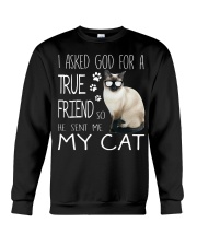 ASKED TRUE FRIEND-CAT Crewneck Sweatshirt thumbnail