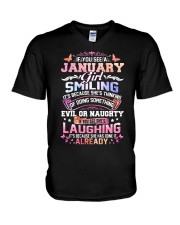 MONTH GIRL-1 V-Neck T-Shirt thumbnail