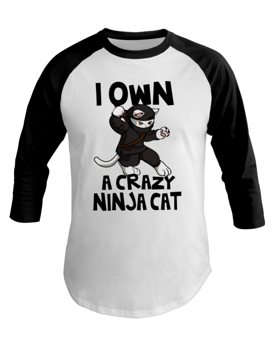 CRAZY NINJA CAT Baseball Tee