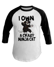 CRAZY NINJA CAT Baseball Tee front