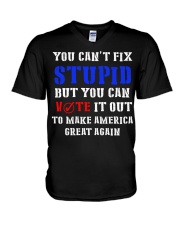 CAN'T FIX STUPID V-Neck T-Shirt thumbnail