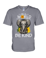 IN A WORLD BE KIND- ELEPHANT V-Neck T-Shirt thumbnail