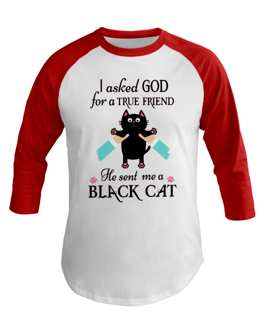 BLACK CAT - TRUE FRIEND Baseball Tee