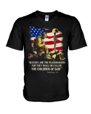 BLESSES ARE THE PEACEMAKERS V-Neck T-Shirt thumbnail