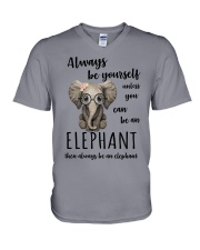 ALWAYS BE YOURSELF- ELEPHANT V-Neck T-Shirt thumbnail