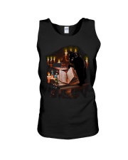 black cat book Unisex Tank thumbnail
