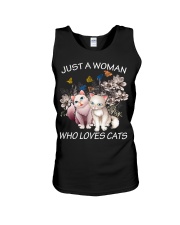 JUST A WOMAN LOVE CATS Unisex Tank tile