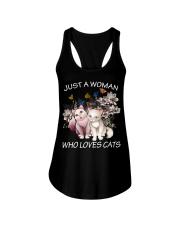 JUST A WOMAN LOVE CATS Ladies Flowy Tank tile