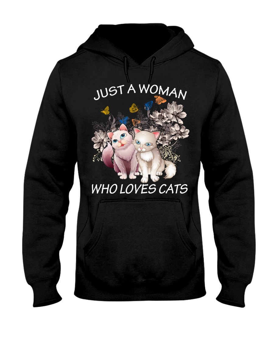 JUST A WOMAN LOVE CATS Hooded Sweatshirt