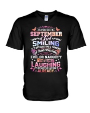 MONTH GIRL-9 V-Neck T-Shirt thumbnail