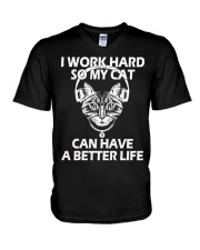 MY CAT CAN HAVE BETTER LIFE V-Neck T-Shirt thumbnail