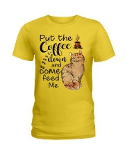 COFFEE DOWN-CAT Ladies T-Shirt thumbnail