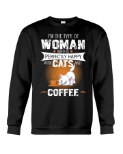 WOMAN CAT COFFEE Crewneck Sweatshirt thumbnail