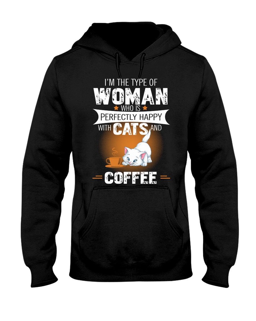 WOMAN CAT COFFEE Hooded Sweatshirt