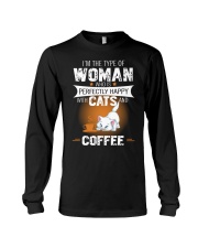 WOMAN CAT COFFEE Long Sleeve Tee thumbnail