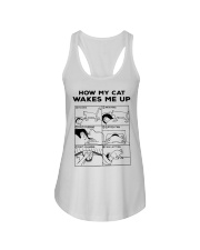 HOW MY CAT WAKES ME UP Ladies Flowy Tank thumbnail