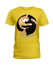 BLACK-YELLOW CAT Ladies T-Shirt thumbnail