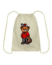 Gangsta Bear gold chain money bag Drawstring Bag tile