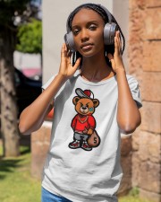 Gangsta Bear gold chain money bag Classic T-Shirt apparel-ladies-t-shirt-lifestyle-front-83