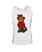 Gangsta Bear gold chain money bag Unisex Tank tile