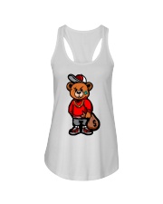 Gangsta Bear gold chain money bag Ladies Flowy Tank tile