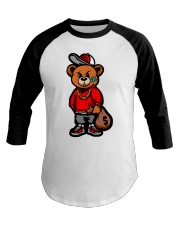 Gangsta Bear gold chain money bag Baseball Tee tile