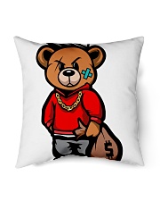Gangsta Bear gold chain money bag Indoor Pillow tile