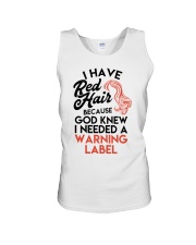 Red Hair because God Knew Unisex Tank tile