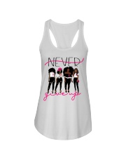 Never Give Up Ladies Flowy Tank tile
