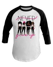 Never Give Up Baseball Tee tile