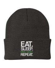 Eat Sleep Disc Golf Repeat Knit Beanie tile