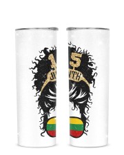 Juneteenth Headband Woman Glitter Tumbler tile